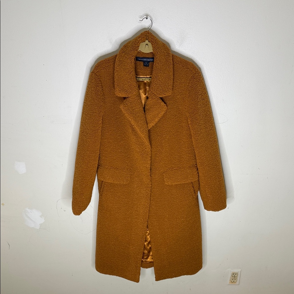 French Connection Camel Colored Button Front Tedd… - image 1